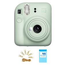 FUJIFILM 富士 instax 拍立得相機 + 照片掛繩 + 單層迷你相簿, mini12(薄荷綠), 1套