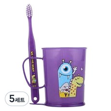 WEDENT 威登 兒童牙刷杯組 紫色, 5組, 9歲以上