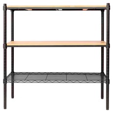 dayneeds 日需百備 松木 烤漆三層架, 黑框 + 原木, 3層