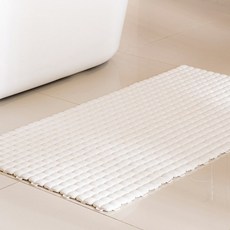 aguard 雲朵緩衝PVC 6入排水防滑浴室地墊組, 白色, 1個