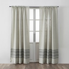 HOLA 和樂家居 拼接緹花落地窗簾, 琉璃綠色, 3kg, 1個