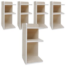 桌上轉角架 桌上三層收納架 20 x 20 x 44.2cm, 白橡木色, 5個