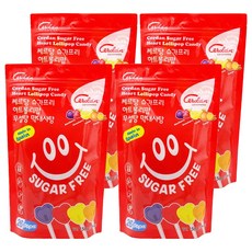 카라멜세르단 슈가프리 하트롤리팝 무설탕 막대사탕, 150g, 4개