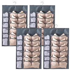 雙面內衣襪子掛袋 119g 可視網格 衣物收納方便, 46 x 78cm, 灰色