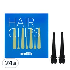 nelik 無痕美髮沙龍髮夾 小號, 24個, 黑色