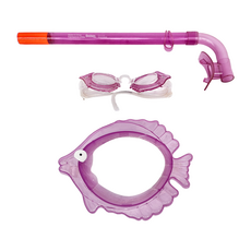 Bestway 幼兒戲水組, 包含潛水鏡15cm, 呼吸管35cm, 戲水幅15cmx12cm, 環保無毒PVC材質, 戲水鏡15cm + 呼吸管35cm + 戲水帽15 × 12cm, 粉色