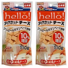 DoggyMan 多格漫 犬用Hello角切塊 零食, 起司, 110g, 2包