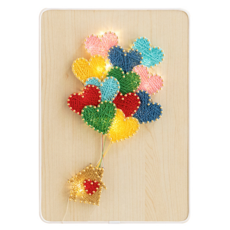 半島良品 DIY手作釘子畫弦絲掛畫 附燈串 飛屋, 1個