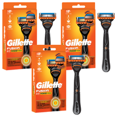 Gillette 吉列 正品 Fusion Power 鋒隱動力刮鬍刀握把 + 刀片組, 3套