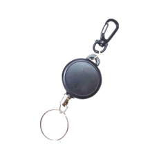 伸縮鑰匙扣 Set 10個, 金屬+ABS+鋼絲繩材質, 黑色, 1組