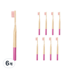 아리아즈 컬러 대나무 칫솔 자주, 6개, 9개입