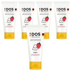 DOS 인어드밴스 유아치약 STEP1 무불소 딸기향, 60ml, 5개