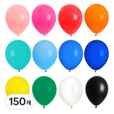 탐사 베이직 컬러 라운드 풍선 30cm, 혼합색상, 150개