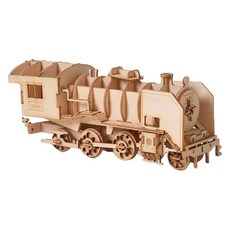 木製3D立體拼圖 初學者玩具 機關車, 1個