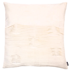 HOLA 和樂家居 查莉壓線百摺抱枕, 奶油白