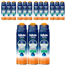 질레트 퓨전 프로글라이드 센서티브 2 in 1 퓨어스포츠 쉐이빙 젤, 170g, 15개