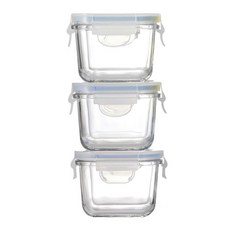 Glasslock 寶寶副食品強化玻璃保鮮盒組, 保鮮盒 210ml x 3個, 1組
