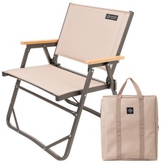 지오프리 폴딩 플랫 캠핑의자 + 수납가방, 베이지, 1세트