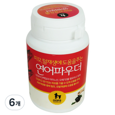 웁스 강아지 연어 파우더 영양제, 피부/피모, 50g, 6개