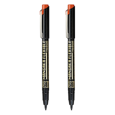 Kuretake 日本吳竹ZIG漫畫勾邊筆 中字 CNMM-065, 咖啡色, 2支