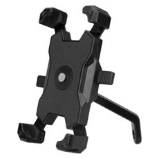 Reddot 紅點生活 四邊超穩固自動手機支架, 四向調節 適用性廣, ABS四爪 鋁合金底座, 黑色, 後視鏡型