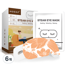 호다프 비슬립 릴렉싱 스팀 아이 마스크 루테인향, 12개입, 6개