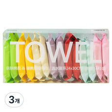 一次性攜帶型壓縮包裝洗臉毛巾 14入, 白色, 3個