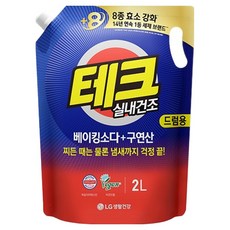 테크 베이킹소다 플러스 구연산 실내건조 드럼용 액상세제 리필, 2L, 1개