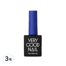 VERY GOOD NAIL 免擦拭頂層凝膠, 透明, 10ml, 3個