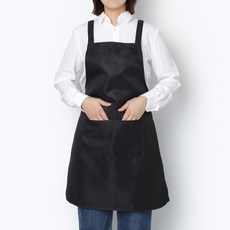 LAMIA STELLA 薄款H型素色咖啡廳咖啡師圍裙, 黑色, 1個