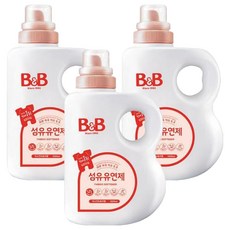 비앤비 섬유유연제 자스민 앤 로즈 본품, 1.8L, 3개