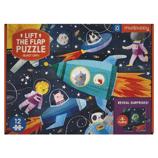 mudpuppy 翻蓋拼圖 太空探險 Set, 12片, 1盒