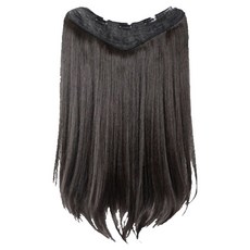 gelluna 長直髮自助接髮髮片髮夾式半頂假髮 HB-01, 1 自然黑, 1個