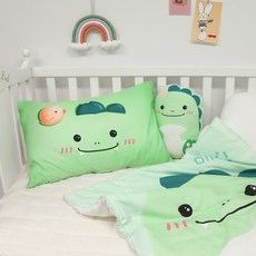 Aileen Kids DTP材質 動物圖案枕頭套, 恐龍款 Dino, 2入