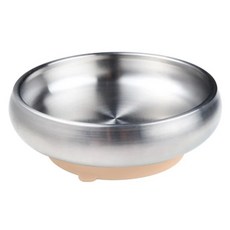 little.b 316雙層不鏽鋼寬口麥片吸盤碗 600ml, 暖暖橘, 1個