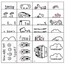 LOVISH 可愛貼紙 半永久Henna紋身貼紙 大容量紋身 24款組合 復古1, 混合色, 1套