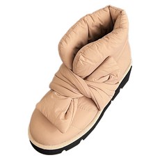 여성용 패딩 리본 앵클부츠 3cm Fi2093