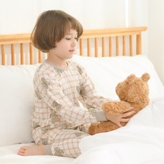 bonumam 童款9分小熊提花織布上下衣套裝