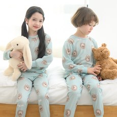 bonumam 童款9分Wow熊提花織布上衣褲子套裝