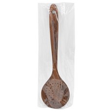 相思木 漏勺，木質料理廚具 不沾鍋專用, 28.5 x 8cm, 原木色, 1支