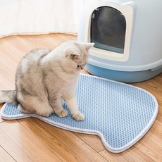 BUTU PET 貓用鬆餅防沙漠化蜂窩貓砂墊, 藍色