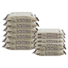 베베솜 무표백 순면 아기 건티슈 휴대용 10매x4p + 20매x8p, 1세트, 60g