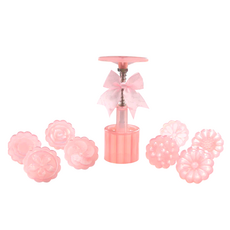 CHEFMADE 學廚 立體8花片圓形月餅模具套裝, WK9450, 1組