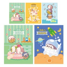 Young Art A4雙面2面1天繪畫日記本, 隨機出貨, 5個