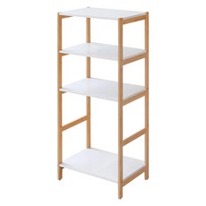 可調式置物架 開放式收納架 DIY簡易組裝, 白色, 4層, 105cm x 30cm x 42.5cm
