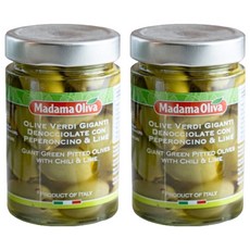 마다마올리바 피티드 그린 자이언트 할키디키 올리브 칠리 앤 라임, 2개, 290g
