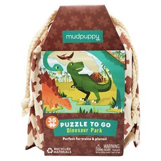 Mudpuppy 隨身拼圖 恐龍公園 Set 36片, 火車旅行完美, 1盒