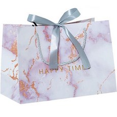 紙質購物袋, 04粉紅底 + 銀色緞帶