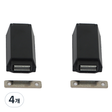 ALLGORR 建築家具兩用 按壓式磁吸門扣 大 黑色, 4個