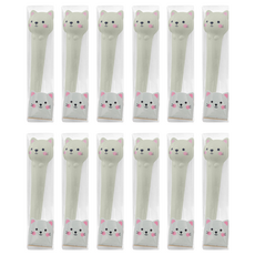 軟Q舒壓中性筆, 灰貓, 12個